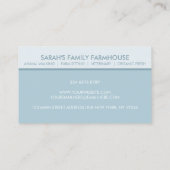 Blue Signature Boerderij Animal Veterinary Bedankt Visitekaartje (Achterkant)