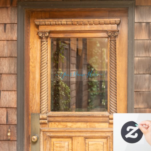 Blue Signature clean simple name script Raamsticker