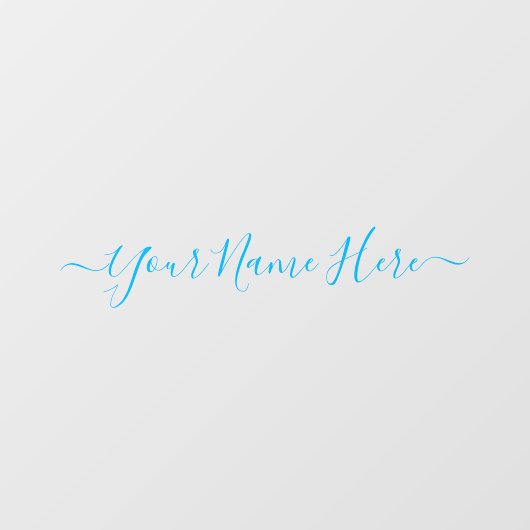 Blue Signature clean simple name script Raamsticker (Vel)