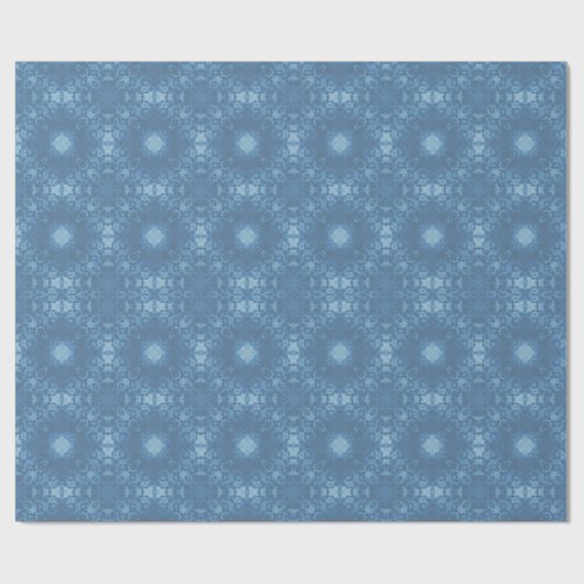 Blue Signature Gothic Pattern Cadeaupapier (Vlak)
