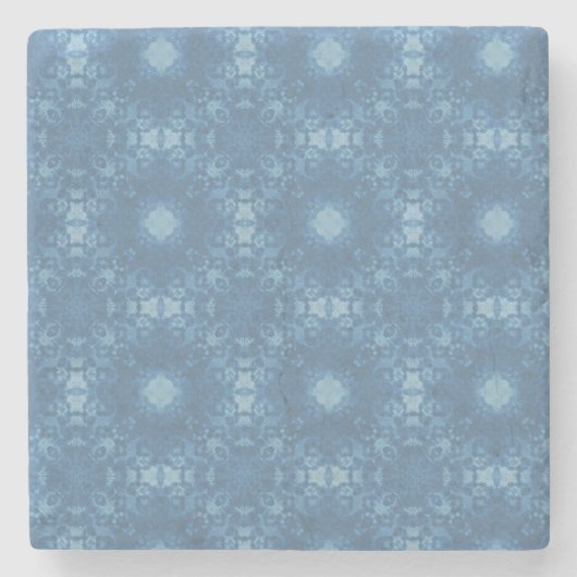 Blue Signature Pattern Stenen Onderzetter (Voorkant)