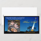 Blue Silent Night Christelijk Kerst Feestdagenkaart (Voorkant / Achterkant)