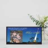 Blue Silent Night Christelijk Kerst Feestdagenkaart (Staand voorkant)