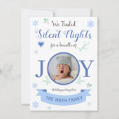 Blue Silent nights bundle of joy Feestdagenkaart (Voorkant)