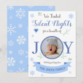 Blue Silent nights bundle of joy Feestdagenkaart (Voorkant / Achterkant)