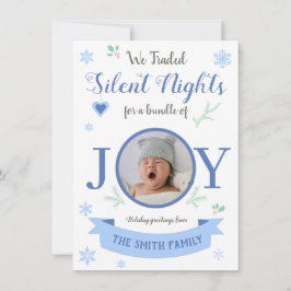 Blue Silent nights bundle of joy Feestdagenkaart