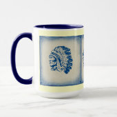 Blue Silhouette American Indian Chief Mok (Links)