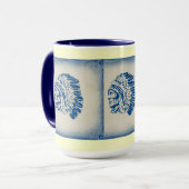 Blue Silhouette American Indian Chief Mok (Voorkant links)