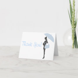 Blue Silhouette Baby shower Dank u kaarten