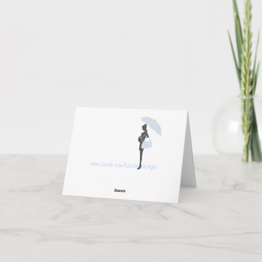 Blue Silhouette Baby shower Dank u kaarten (Achterkant)