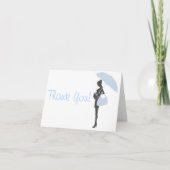 Blue Silhouette Baby shower Dank u kaarten (Voorkant)