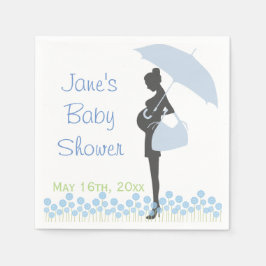 Blue Silhouette Baby shower servetten