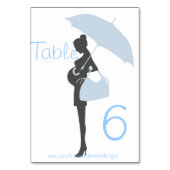 Blue Silhouette Baby shower Tafel Kaarten (Achterkant)