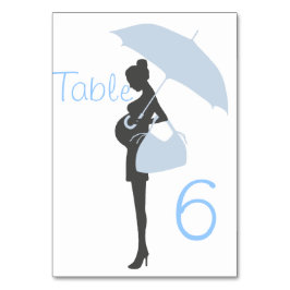 Blue Silhouette Baby shower Tafel Kaarten