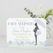 Blue Silhouette Baby Sprinkle Kaart (Staand voorkant)