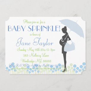 Blue Silhouette Baby Sprinkle Kaart