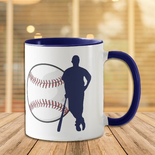 Blue Silhouette Baseball Hitter Mok