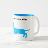 Blue Silhouette Dachshund-Mok Tweekleurige Koffiemok (Voorkant rechts)