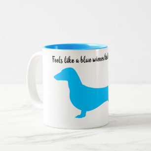 Blue Silhouette Dachshund-Mok Tweekleurige Koffiemok