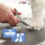 Blue Silhouette Dog Grooming Afspraakherinnering Visitekaartje