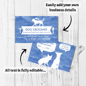 Blue Silhouette Dog Grooming Afspraakherinnering Visitekaartje