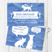 Blue Silhouette Dog Grooming Afspraakherinnering Visitekaartje