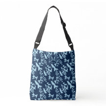 Blue Silhouette Hummingbird Pattern Monogram