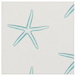 Blue Silhouette Starfish Fabric Stof