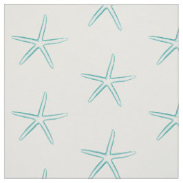 Blue Silhouette Starfish Fabric Stof