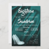 Blue Silk 18th Birthday Party Invitation Card Kaart (Voorkant)