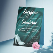 Blue Silk 18th Birthday Party Invitation Card Kaart