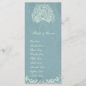 Blue Silk Heart Tree Wedding Extra Programmakaart (Achterkant)