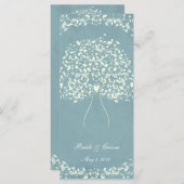 Blue Silk Heart Tree Wedding Extra Programmakaart (Voorkant / Achterkant)