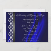 Blue Silk Masquerade Ball Invitation Kaart (Achterkant)