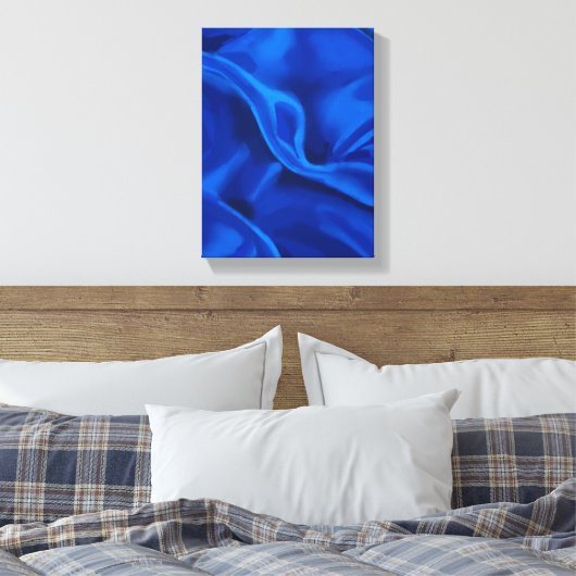 Blue Silk Painting - Still-Life Illustration Canvas Afdruk (Insitu (Slaapkamer))