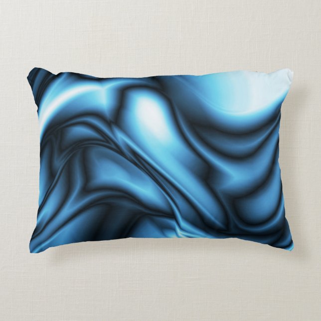 Blue Silk wave Accent Kussen (Voorkant)