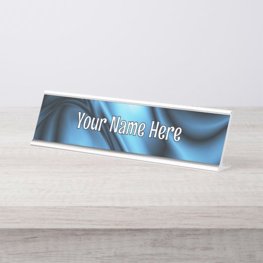 Blue Silk wave Bureau Naambordje (Voorkant)