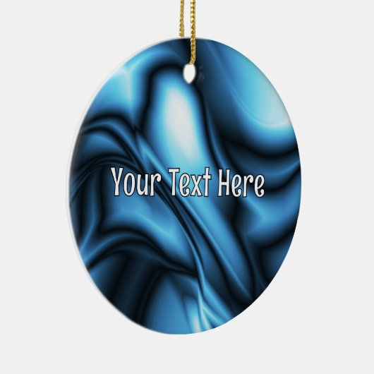 Blue Silk wave Keramisch Ornament (Rechts)