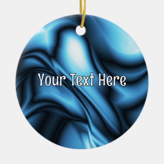 Blue Silk wave Keramisch Ornament (Voorkant)