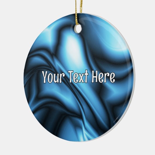 Blue Silk wave Keramisch Ornament (Links)