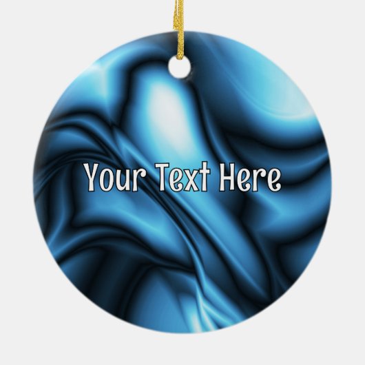 Blue Silk wave Keramisch Ornament (Achterkant)