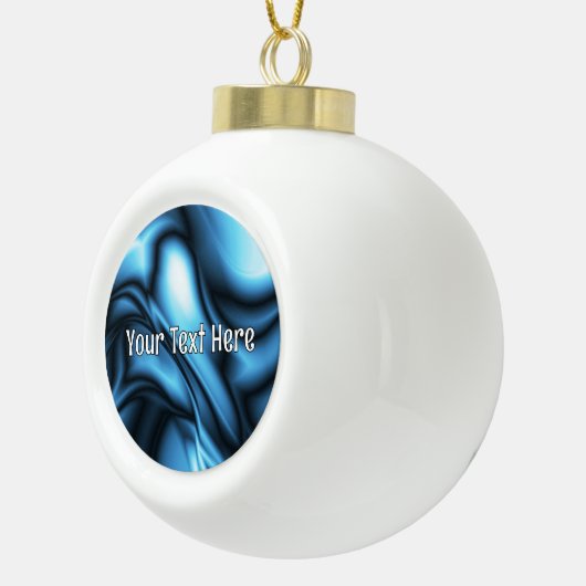 Blue Silk wave Keramische Bal Ornament (Rechts)