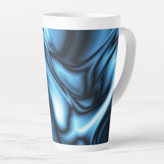 Blue Silk wave Latte Mok (Rechterhoek)