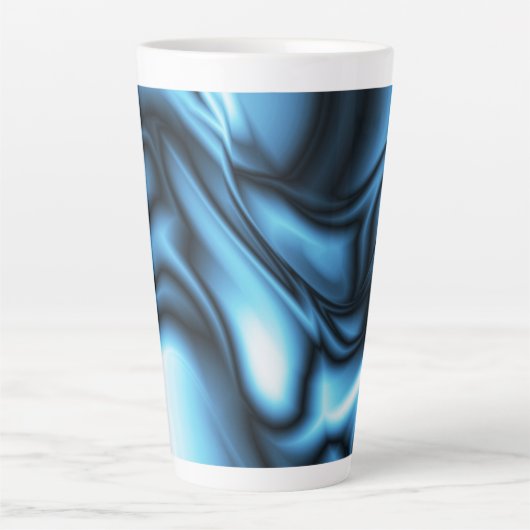 Blue Silk wave Latte Mok (Voorkant)