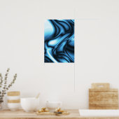 Blue Silk wave Poster (Keuken)