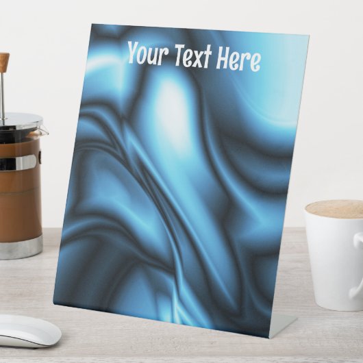 Blue Silk wave Reclamebord Met Voetstuk (Insitu)