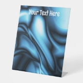 Blue Silk wave Reclamebord Met Voetstuk (Voorkant)
