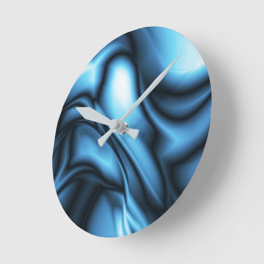 Blue Silk wave Ronde Klok (Hoek)