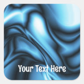 Blue Silk wave Vierkante Sticker (Voorkant)