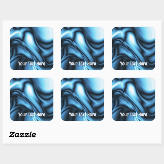Blue Silk wave Vierkante Sticker (Vel)